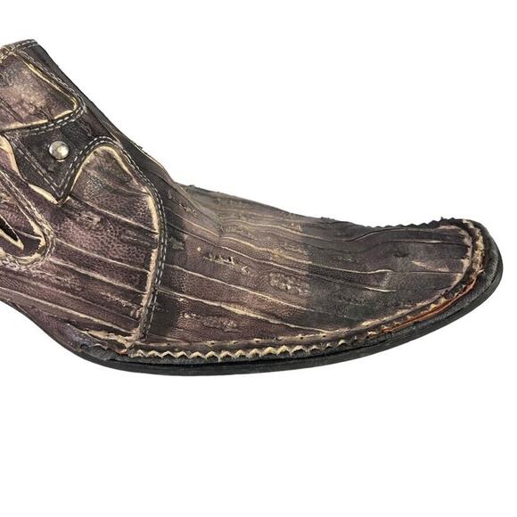 Robert Wayne Western Vegas Mens Loafers Leather Rustic Studded Slip On Shoes 7 - Picture 2 of 16